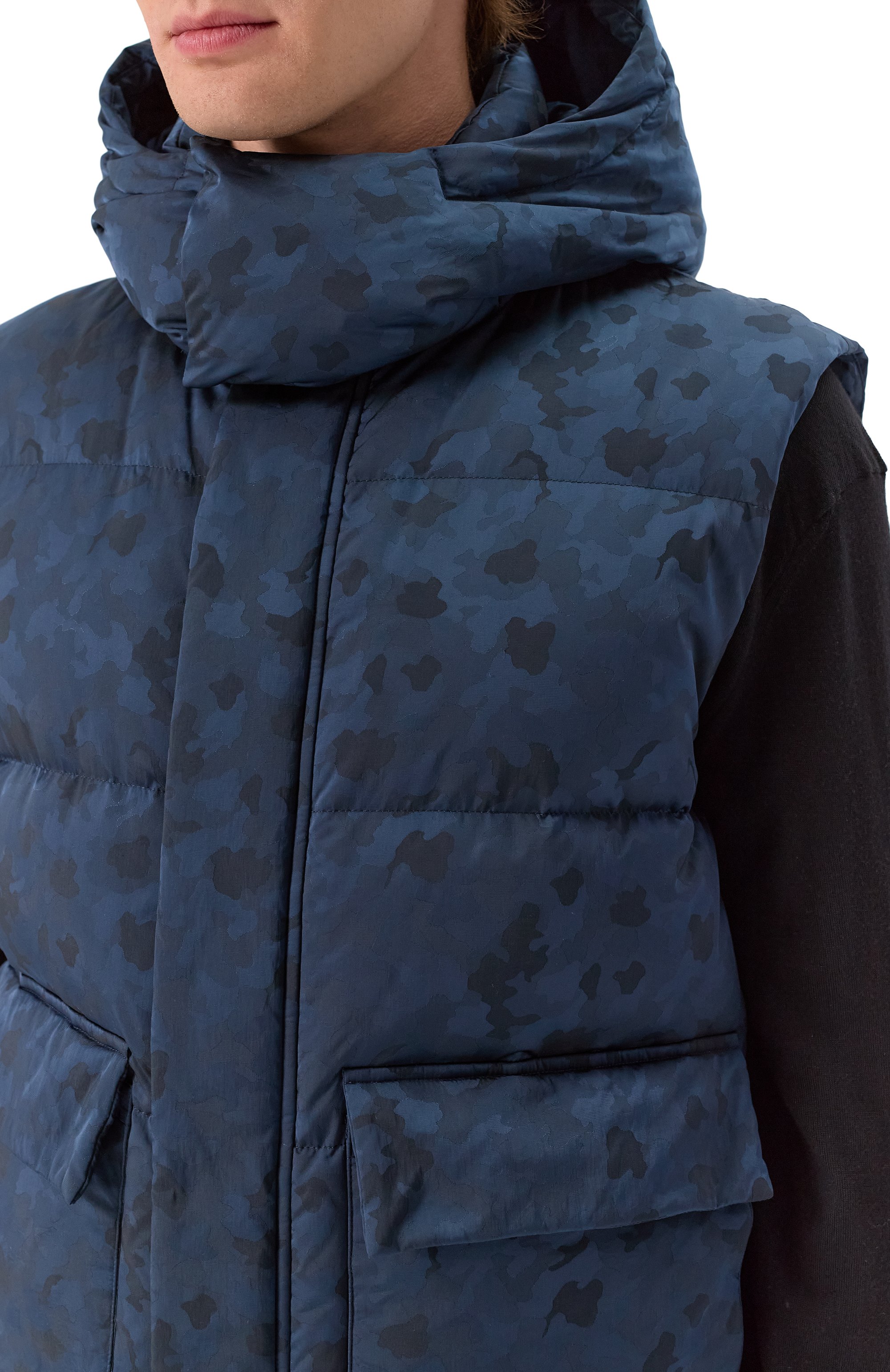 Пуховый жилет MVST синего цвета по цене 191500 руб., арт. ICU0010/JC_SET, фото 5 Пуховый жилет MVST, арт. ICU0010/JC_SET, фото 5