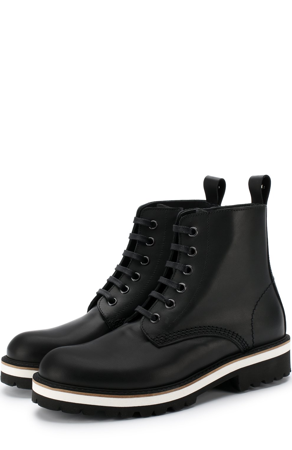 Кожаные ботинки на контрастной подошве DSQUARED2, арт. 54261/28-35, фото 1