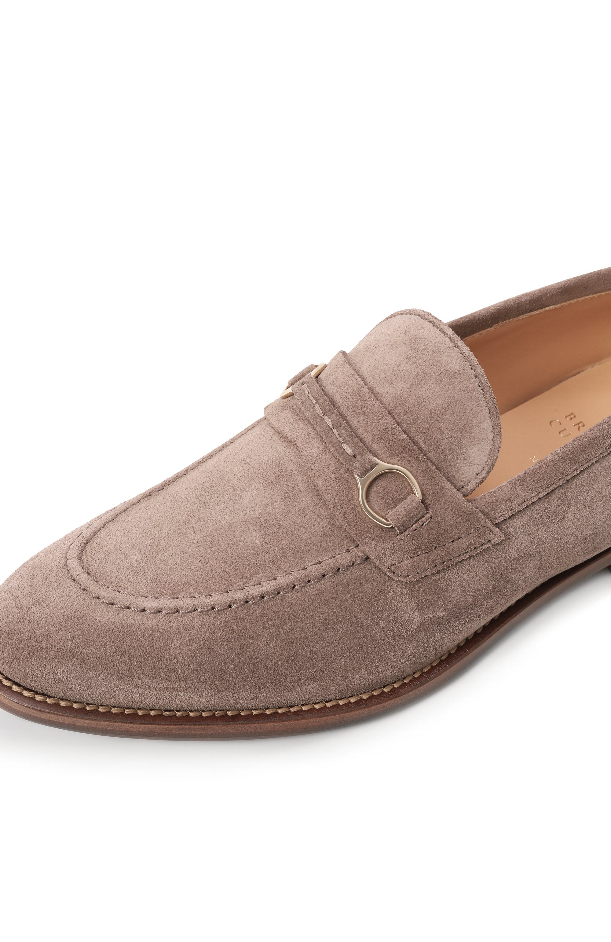 Замшевые лоферы BRUNELLO CUCINELLI светло-коричневого цвета по цене 137500 руб., арт. MZUPEAU729, фото 7 Замшевые лоферы BRUNELLO CUCINELLI, арт. MZUPEAU729, фото 7