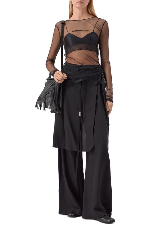 Шелковый топ Ann Demeulemeester B0012716/FA134 Чёрный  B0012716/FA134 Фото 2