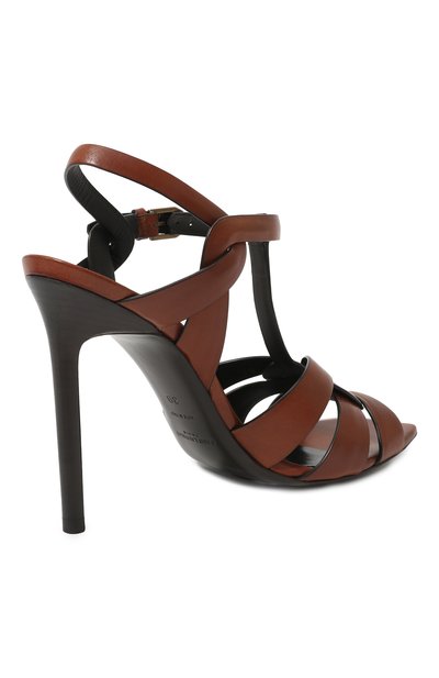 Кожаные босоножки tribute SAINT LAURENT коричневого цвета по цене 85200 руб., арт. 620673/DWE00, фото 5 Кожаные босоножки tribute SAINT LAURENT, арт. 620673/DWE00, фото 5