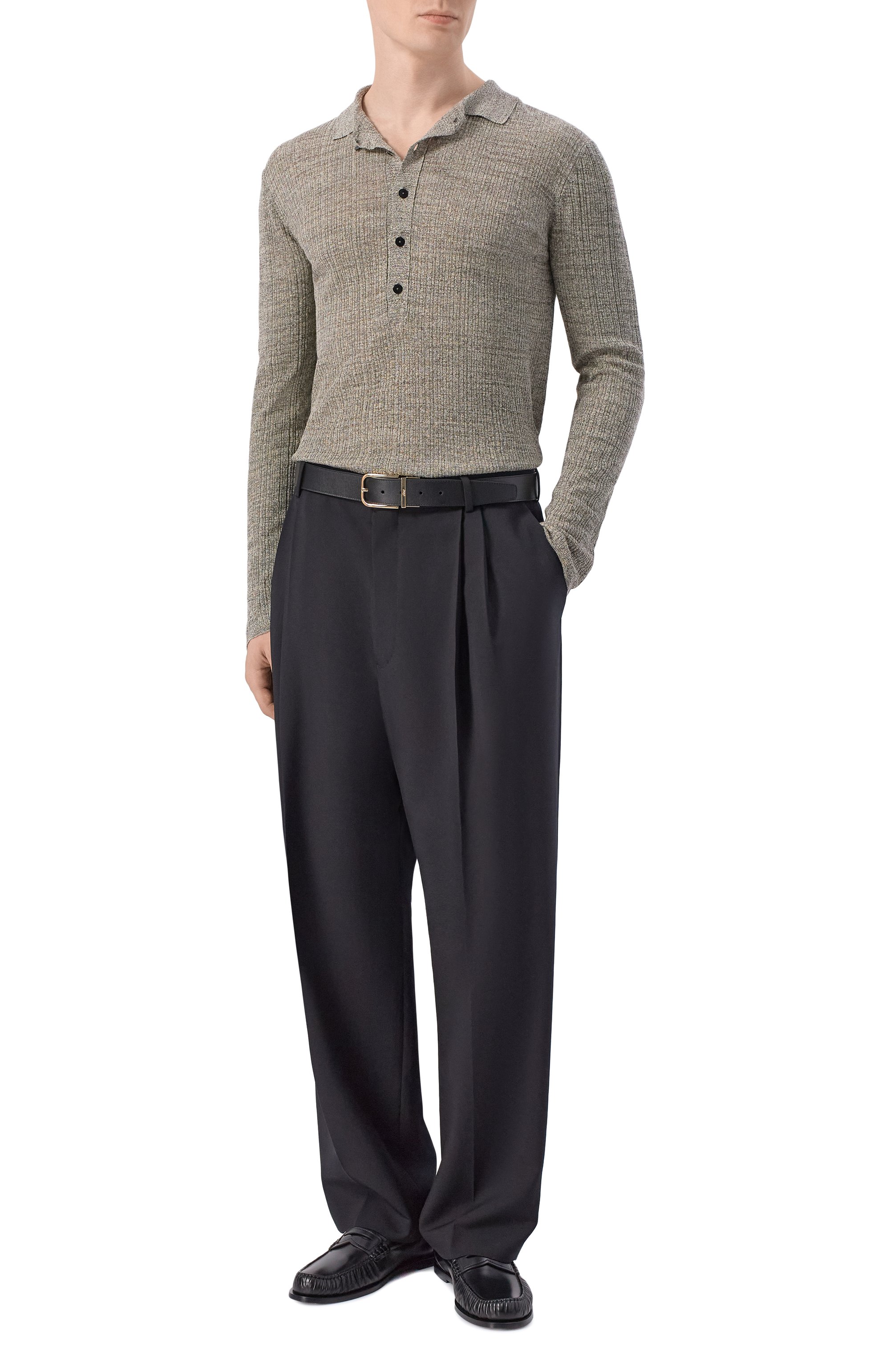 Льняное поло SAINT LAURENT, арт. 859839/Y77IP, фото 2