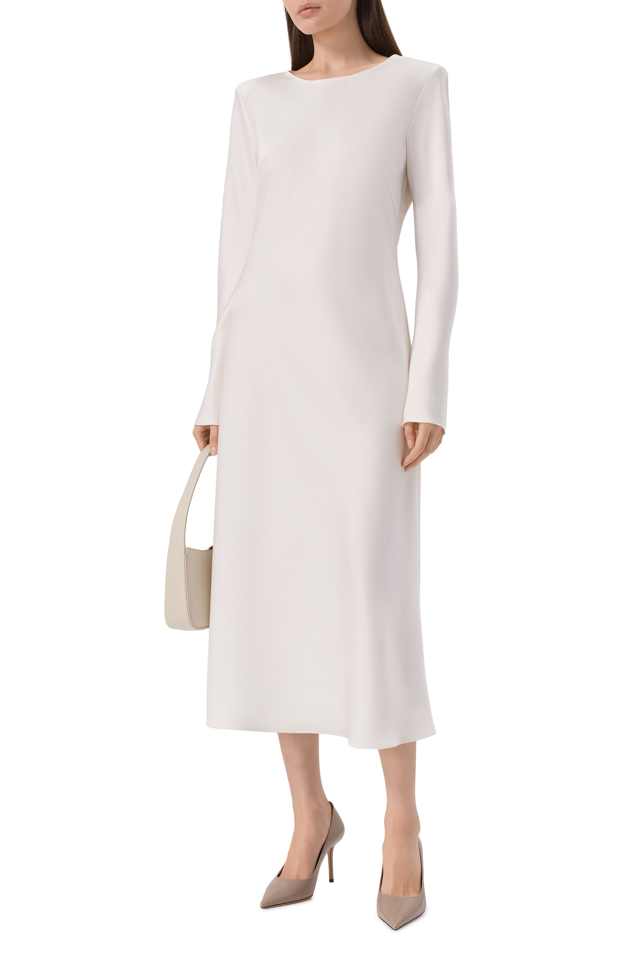 Атласное платье FLASHIN белого цвета по цене 38000 руб., арт. SS24DRWN, фото 2 Атласное платье FLASHIN, арт. SS24DRWN, фото 2