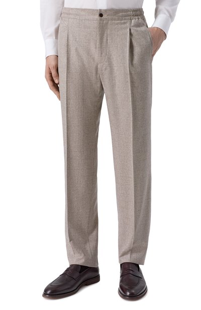 Шерстяные брюки KITON бежевого цвета по цене 199500 руб., арт. UPN01K0127G06, фото 3 Шерстяные брюки KITON, арт. UPN01K0127G06, фото 3