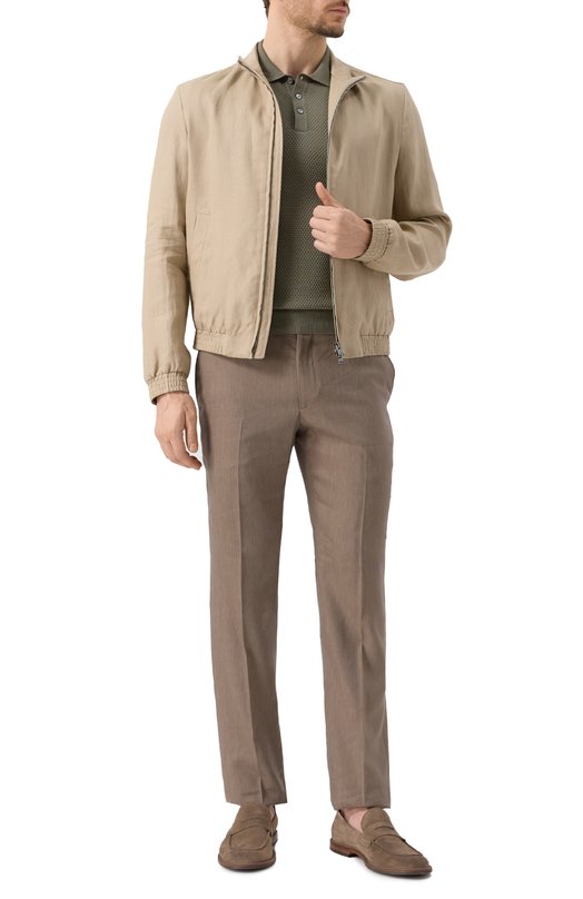 Льняной бомбер Canali 040988US/SG02985 Бежевый  040988US/SG02985 Фото 2