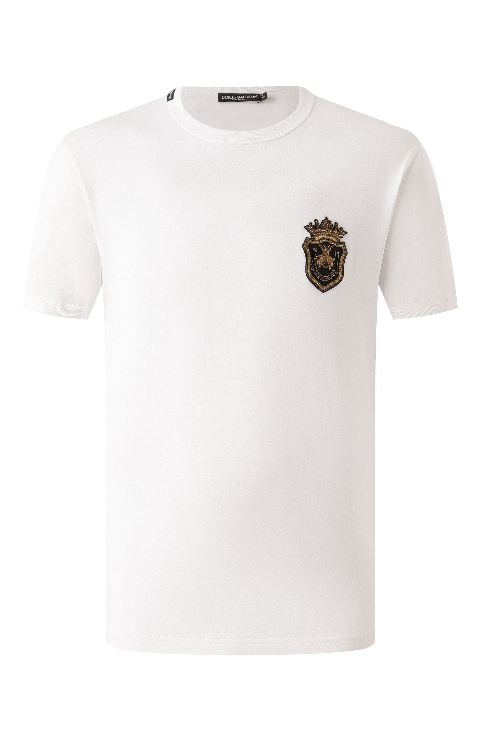 Хлопковая футболка DOLCE & GABBANA белого цвета по цене 87550 руб., арт. G8PV1Z/G704C, фото 1 Хлопковая футболка DOLCE & GABBANA, арт. G8PV1Z/G704C, фото 1