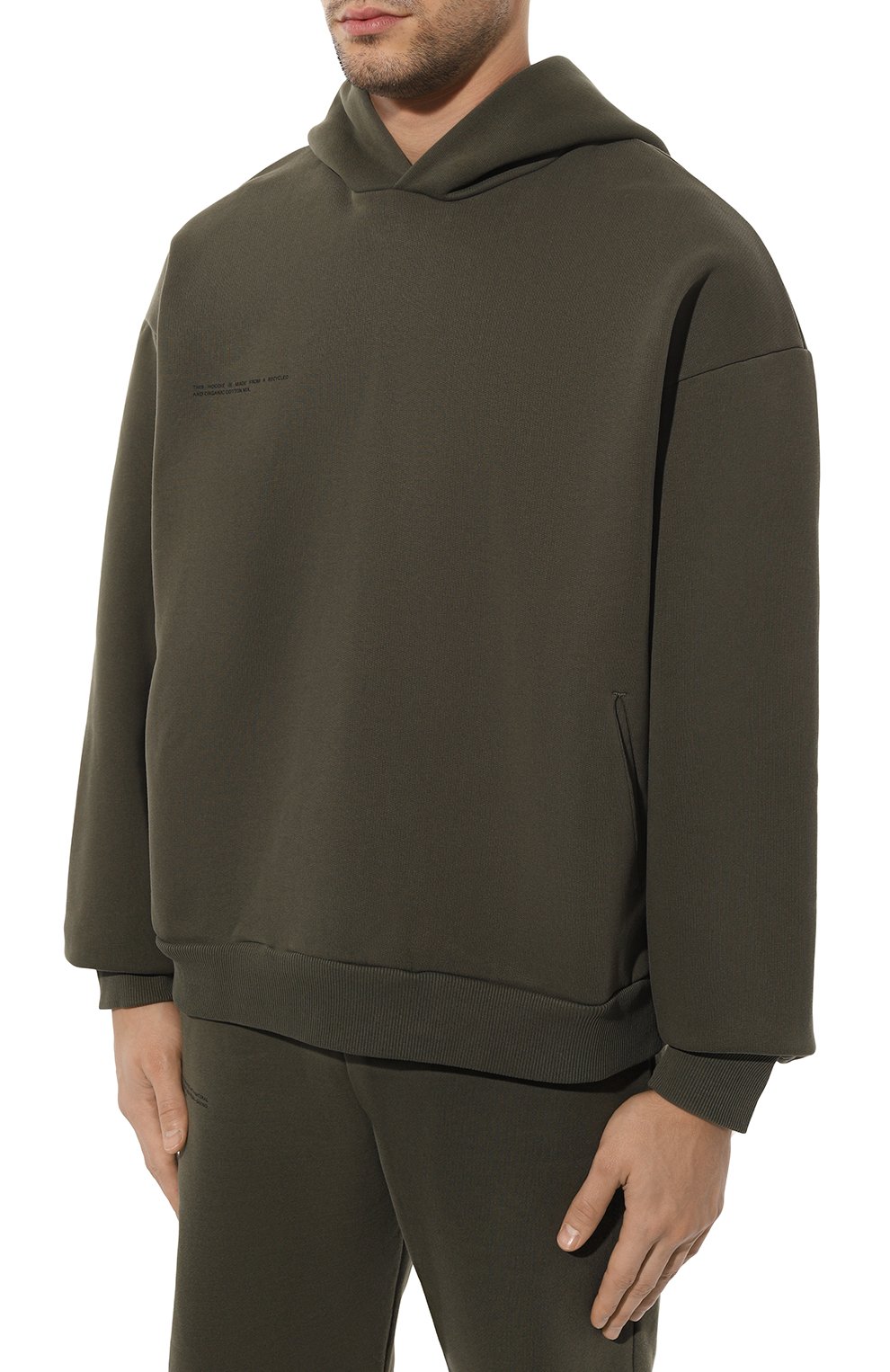 Хлопковое худи PANGAIA темно-зеленого цвета по цене 22950 руб., арт. RECYCLED COTTON HOODIE, фото 6 Хлопковое худи PANGAIA, арт. RECYCLED COTTON HOODIE, фото 6
