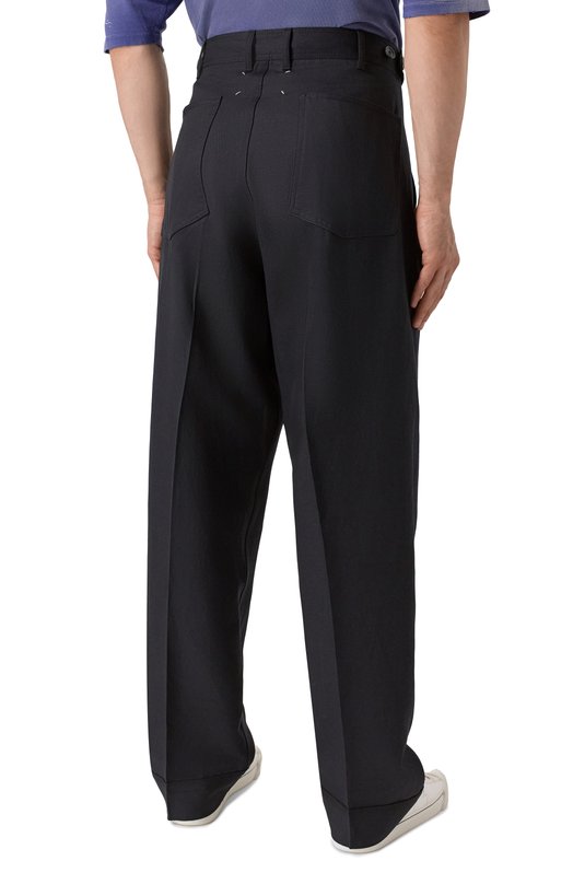 Брюки из шерсти и льна Maison Margiela S50KA0678/M35287 Чёрный  S50KA0678/M35287 Фото 4