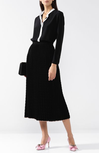 Кожаные туфли с бантом на шпильке GUCCI, арт. 496641/BK000, фото 2