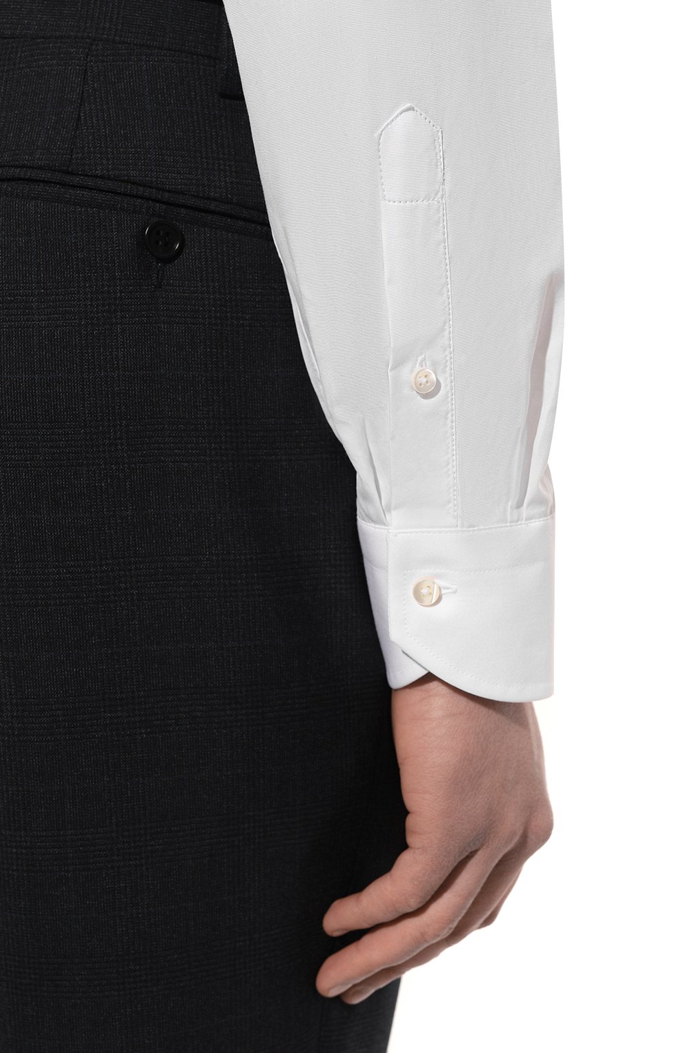 Хлопковая сорочка CANALI белого цвета по цене 24850 руб., арт. 718/GA60130, фото 6 Хлопковая сорочка CANALI, арт. 718/GA60130, фото 6