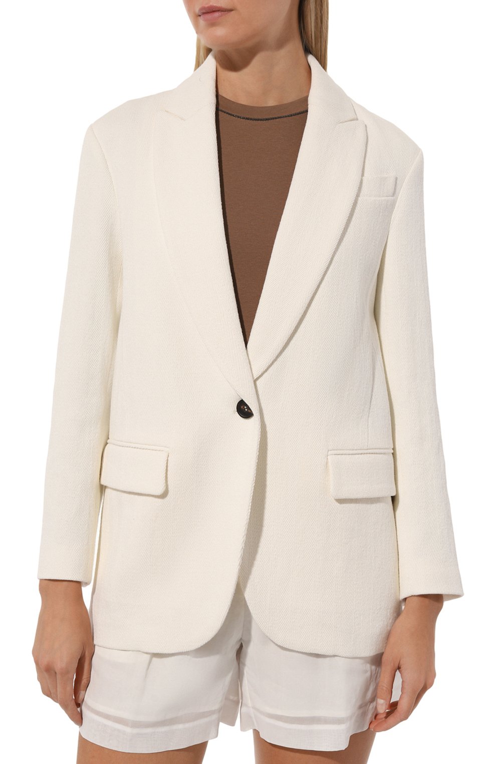 Жакет из хлопка и льна BRUNELLO CUCINELLI, арт. MH5712083, фото 3