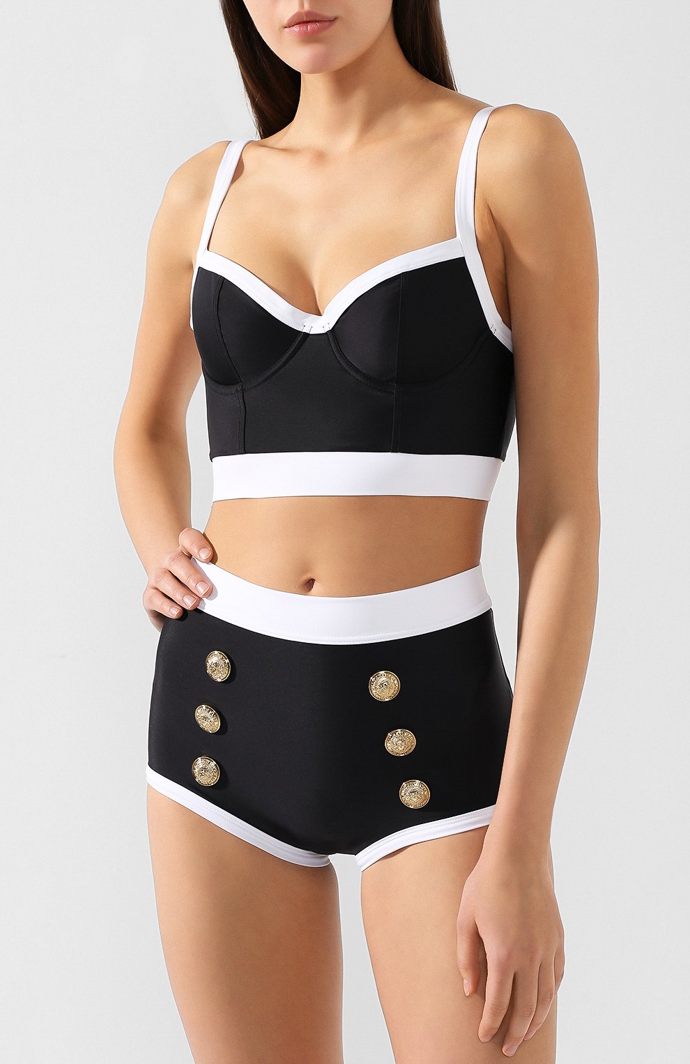 Плавки-бикини BALMAIN черного цвета по цене 43550 руб., арт. RF10946/X111, фото 2 Плавки-бикини BALMAIN, арт. RF10946/X111, фото 2