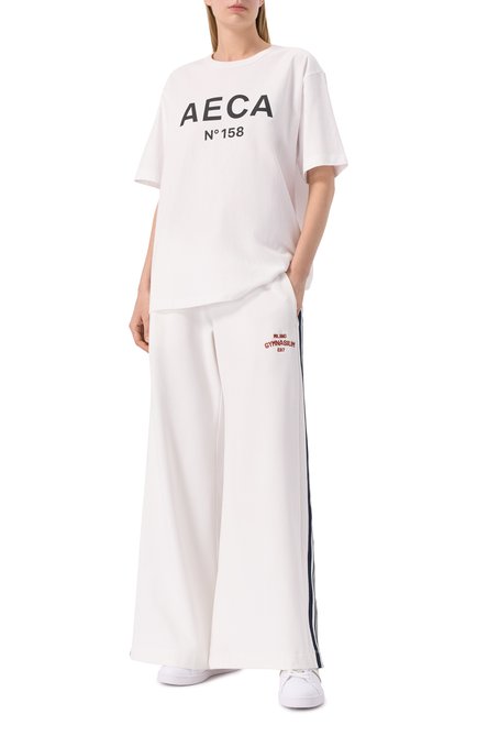 Женская хлопковая футболка AECA WHITE, арт. AWCMSSBBTTSST005A2.WHITE/BLACK (M)