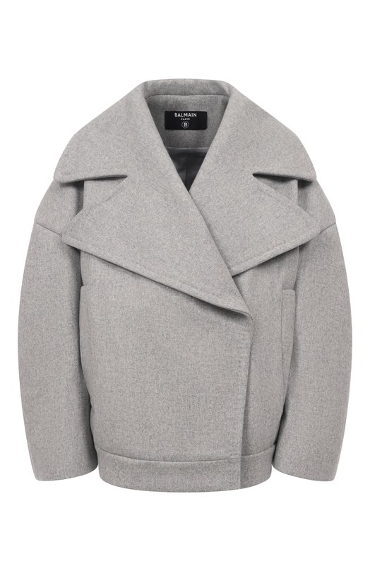 Полупальто из шерсти и кашемира Balmain FF0UA140/WD24 Серый FF0UA140/WD24