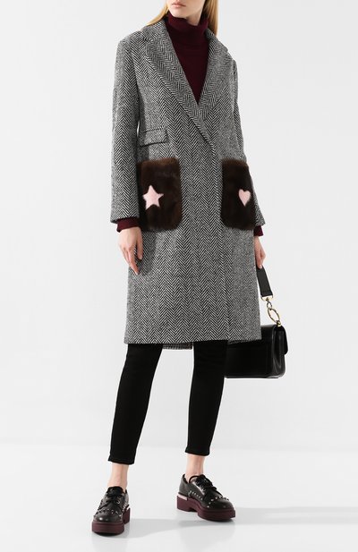 Пальто AVA ADORE черно-белого цвета по цене 115500 руб., арт. DIANA/19 AA FW19, фото 2 Пальто AVA ADORE, арт. DIANA/19 AA FW19, фото 2