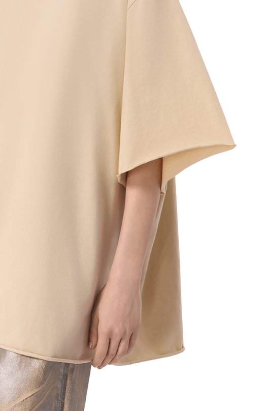 Хлопковая футболка Rick Owens RP01F6204/JA Бежевый  RP01F6204/JA Фото 5