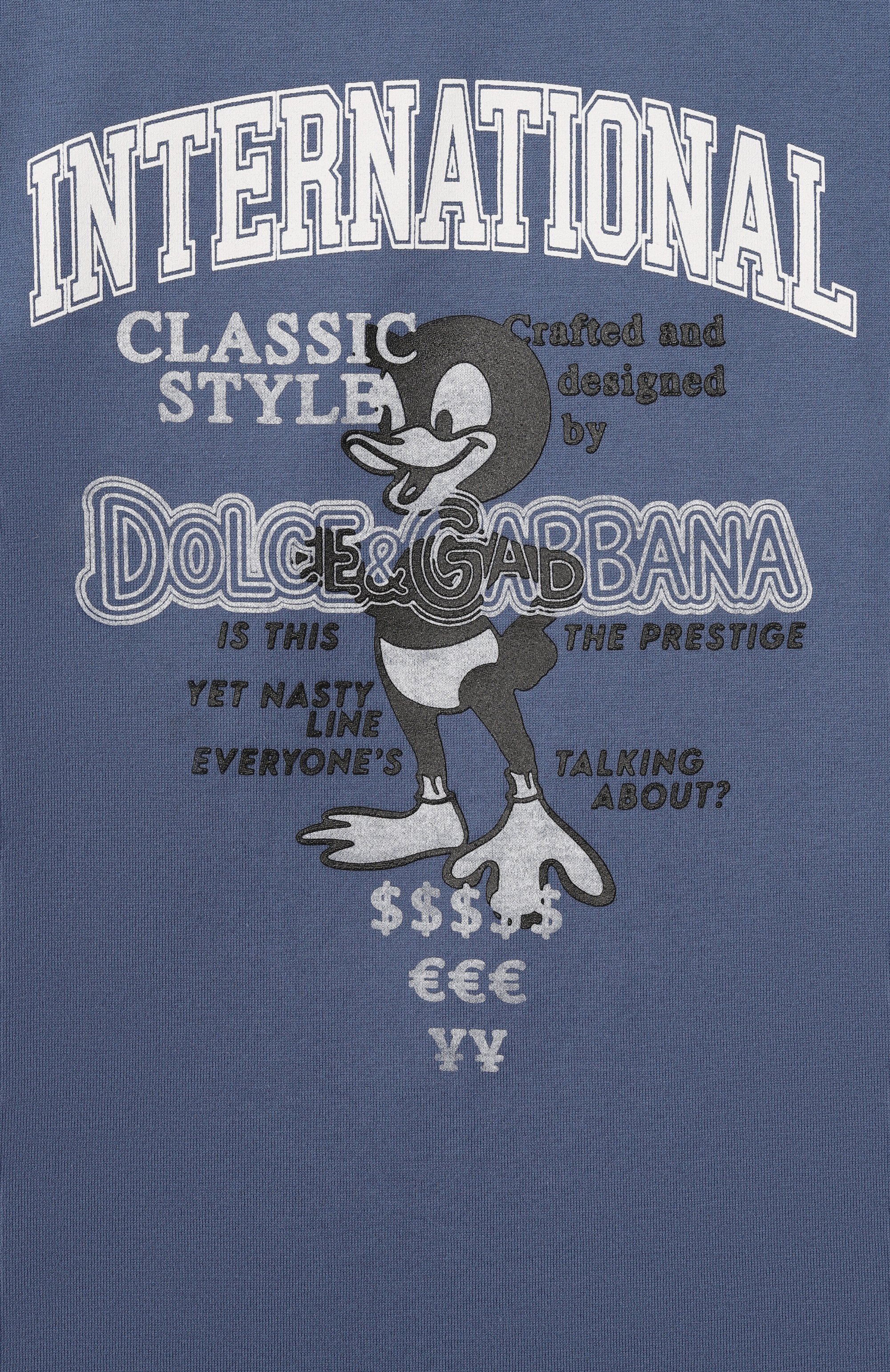 Хлопковая футболка DOLCE & GABBANA тёмно-голубого цвета по цене 35700 руб., арт. L4JTKF/G7PUE_001, фото 3 Хлопковая футболка DOLCE & GABBANA, арт. L4JTKF/G7PUE_001, фото 3
