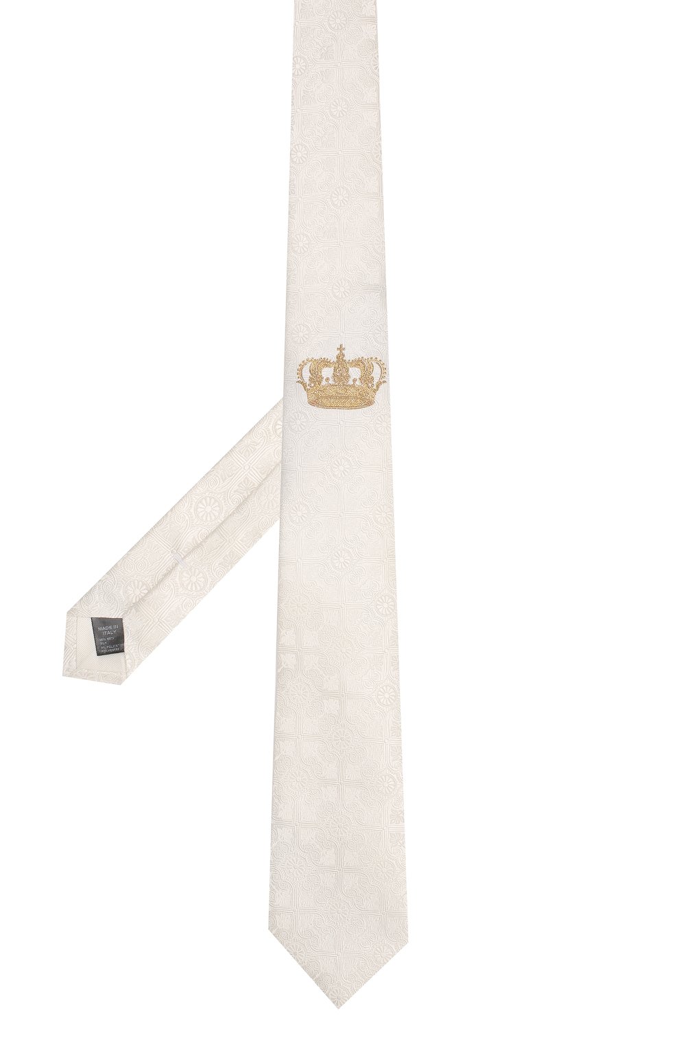 Шелковый галстук DOLCE & GABBANA белого цвета по цене 25400 руб., арт. GT153E/G0JIK, фото 2 Шелковый галстук DOLCE & GABBANA, арт. GT153E/G0JIK, фото 2