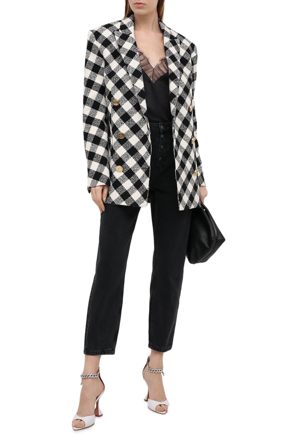 Кожаные босоножки awge x amina muaddi AMINA MUADDI, арт. FLACK0 SANDAL/NAPPA AM/BIANC0, фото 2