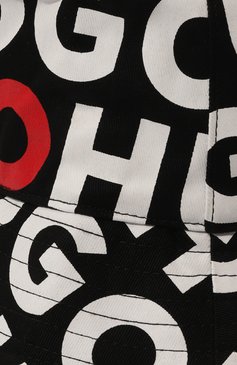 Детская хлопковая панама HUGO черно-белого цвета, арт. G00118 | Фото 3 (Материал: Текстиль, Хлопок; Нос: Не проставлено; Материал сплава: Проставлено)