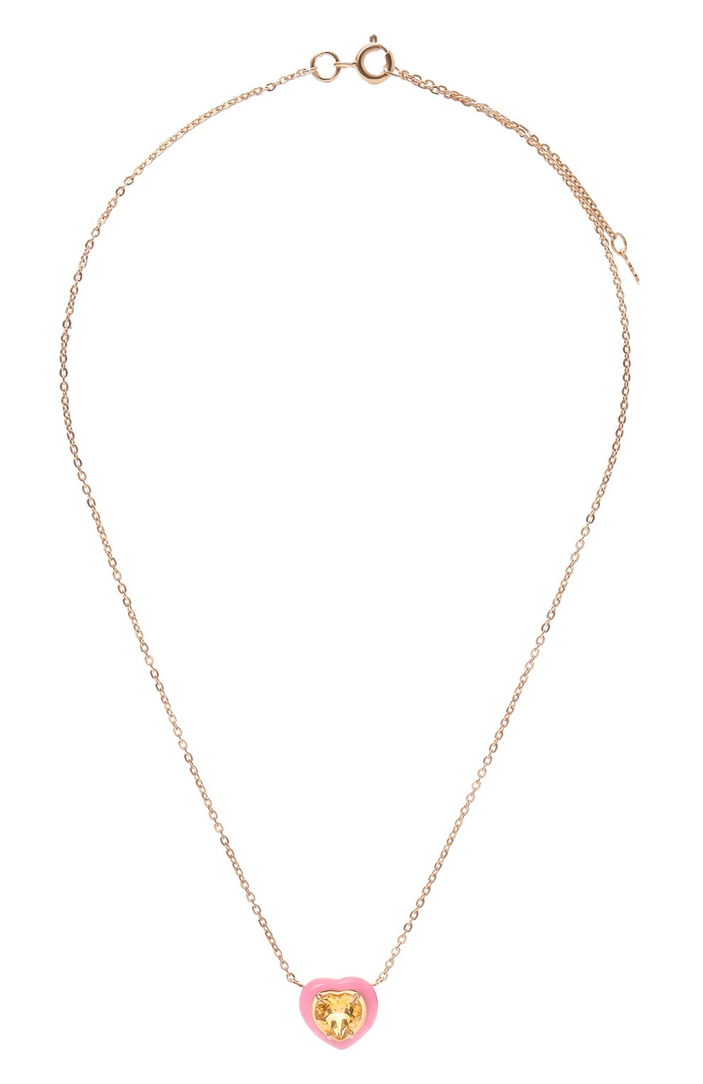 Подвеска с цитрином и розовой эмалью courage MOONKA золотого цвета по цене 15900 руб., арт. crg-nl1-ctr, фото 1 Подвеска с цитрином и розовой эмалью courage MOONKA, арт. crg-nl1-ctr, фото 1