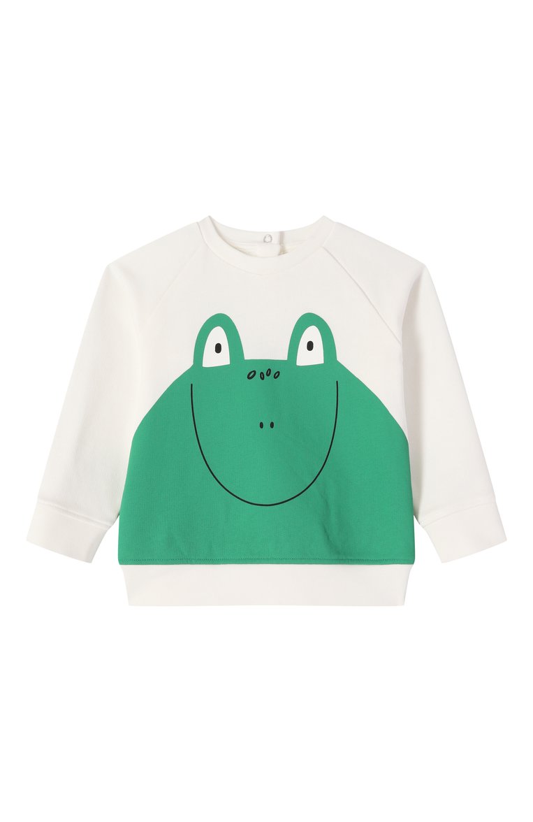 Детский хлопковый свитшот STELLA MCCARTNEY молочного цвета, арт. TW4560. | Фото 1 (Нос: Не проставлено; Материал сплава: Проставлено; Кросс-КТ НВ: Свитшоты; Материал внешний: Хлопок; Ростовка одежда: 24 мес | 92 см)