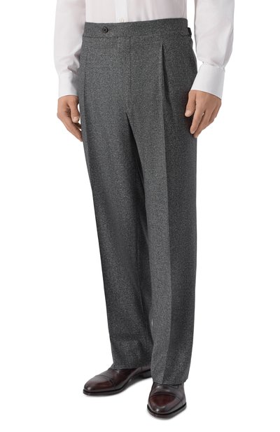 Брюки из шерсти и шелка CORNELIANI темно-серого цвета по цене 68050 руб., арт. 284L26/2A18511, фото 3 Брюки из шерсти и шелка CORNELIANI, арт. 284L26/2A18511, фото 3