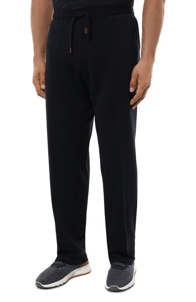 Шерстяные брюки MARCO PESCAROLO темно-синего цвета по цене 87550 руб., арт. BAIAM/50Y02, фото 3 Шерстяные брюки MARCO PESCAROLO, арт. BAIAM/50Y02, фото 3