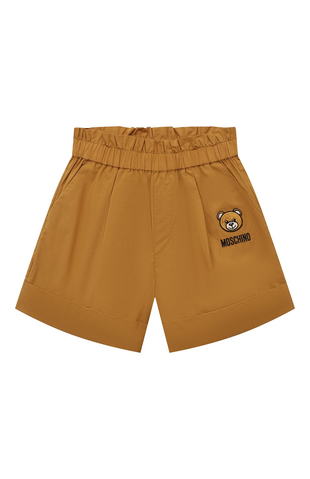 Хлопковые шорты MOSCHINO светло-коричневого цвета по цене 13150 руб., арт. HDQ018/LLA11/10-14, фото 1 Хлопковые шорты MOSCHINO, арт. HDQ018/LLA11/10-14, фото 1