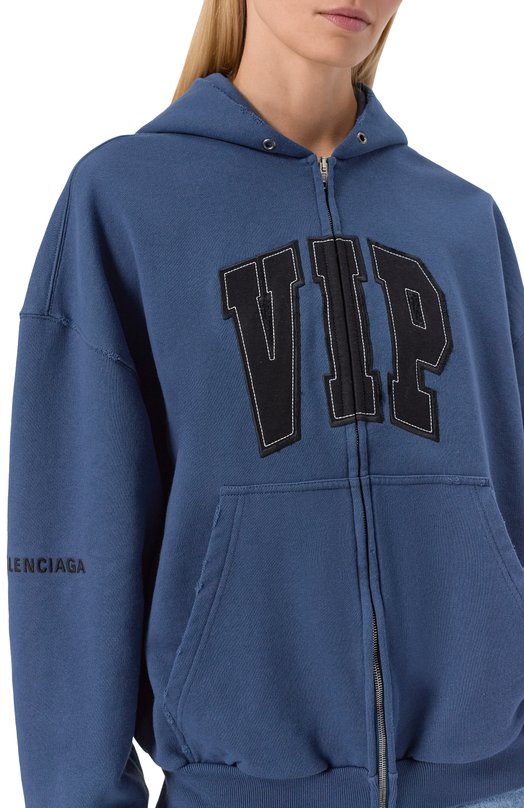 Хлопковая толстовка Balenciaga 833377/TSVP5 Синий  833377/TSVP5 Фото 5