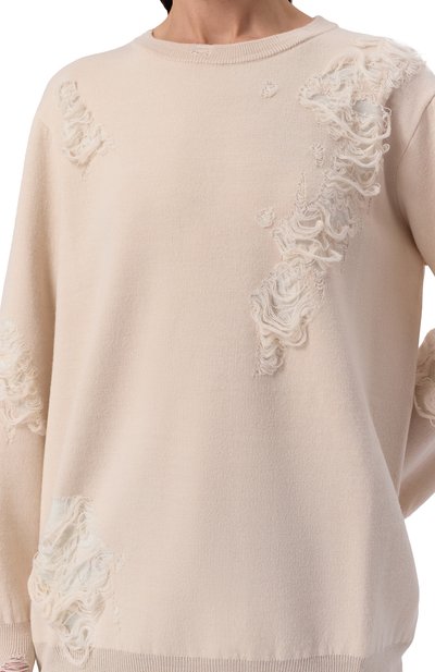 Пуловер MM6 кремового цвета по цене 99050 руб., арт. S52HL0046/M13131, фото 5 Пуловер MM6, арт. S52HL0046/M13131, фото 5