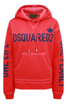 Женский хлопковое худи DSQUARED2 красного цвета, арт. S73GU0081/S25535 | Фото 1 (Рукава: Длинные; Длина (для топов): Стандартные; Материал сплава: Проставлено; Женское Кросс-КТ: Худи-спорт, Худи-одежда; Материал внешний: Хлопок; Стили: Спорт-шик; Драгоценные камни: Проставлено; Размерность: Маломерит)