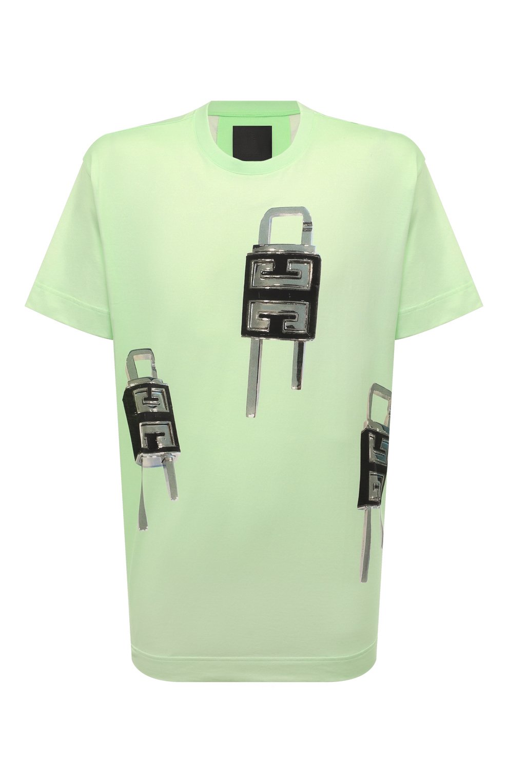 Хлопковая футболка GIVENCHY светло-зеленого цвета по цене 87550 руб., арт. BM716N/3YBC, фото 1 Хлопковая футболка GIVENCHY, арт. BM716N/3YBC, фото 1