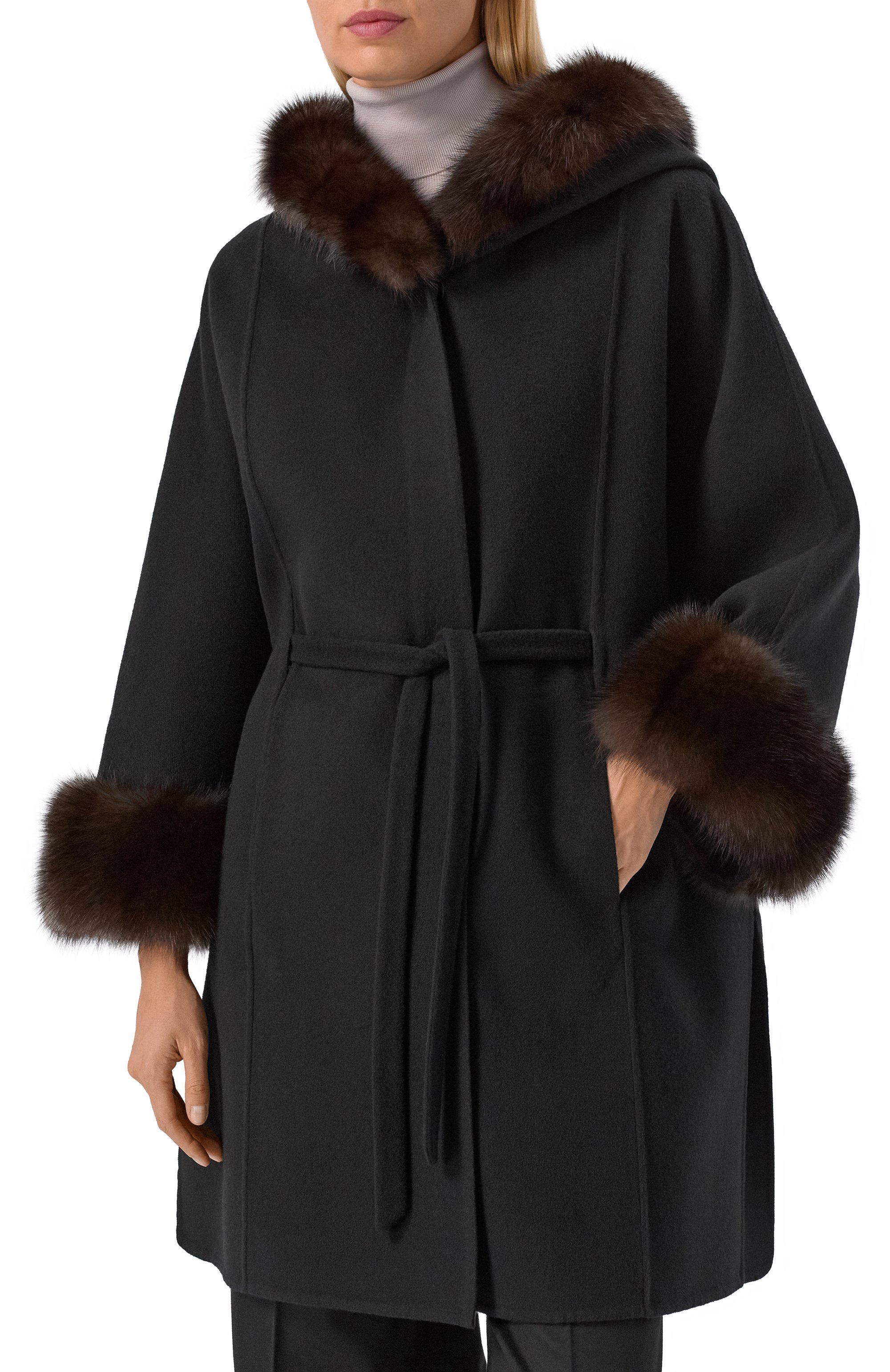 Пальто из шерсти и кашемира с отделкой из соболя MVST, арт. FTBKB-Y681SB/LP1432, фото 3