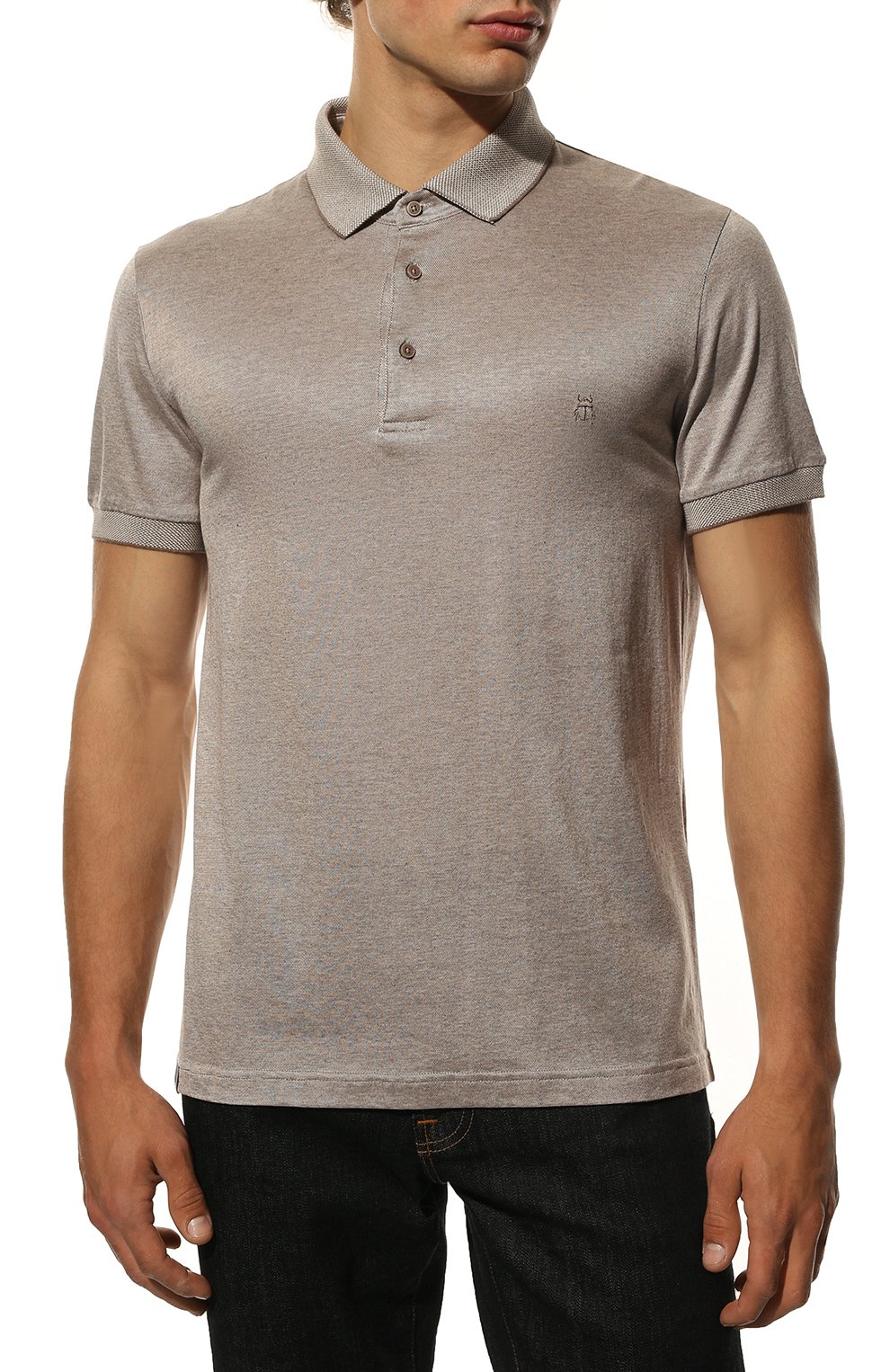 Поло из хлопка и шелка CAPOBIANCO, арт. 12M613.S000., фото 3