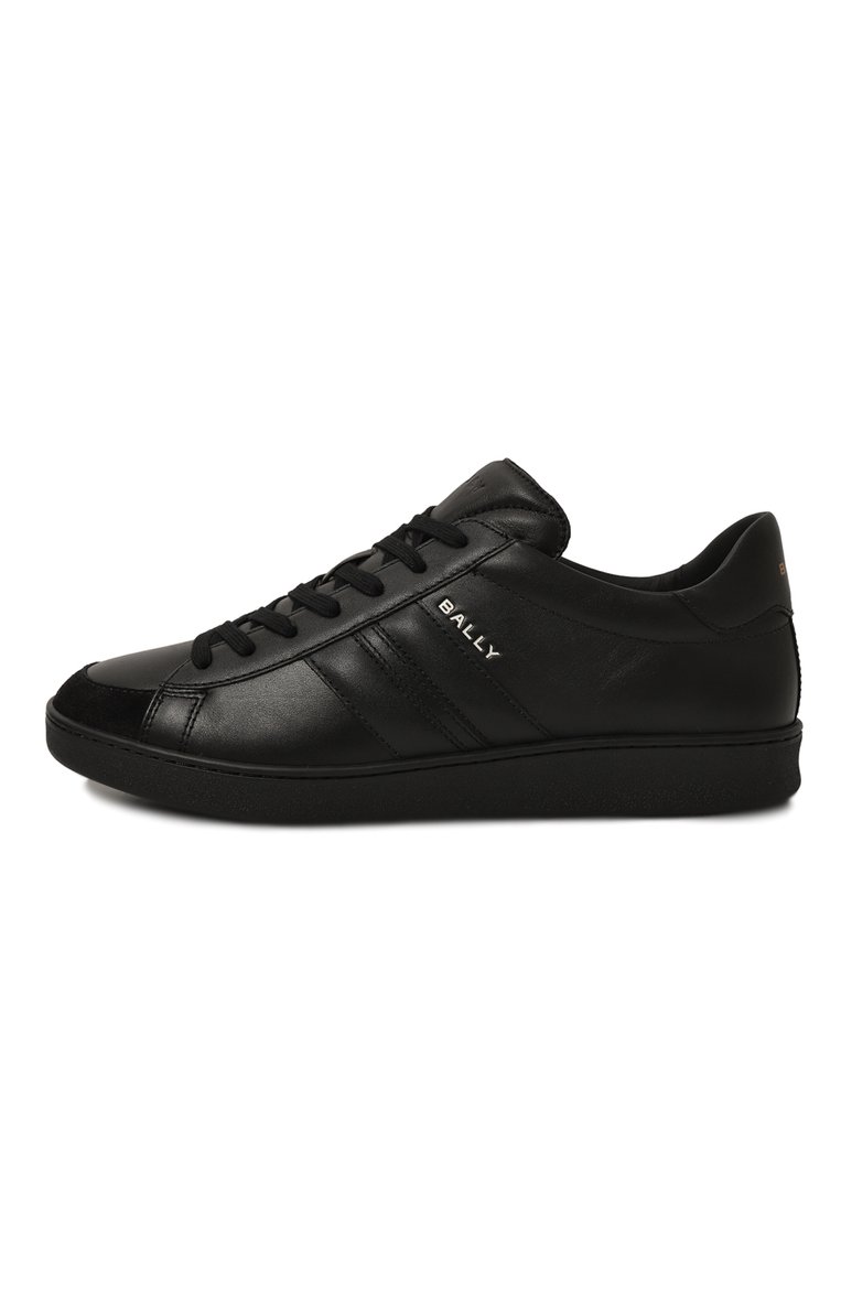 Мужские кожаные кеды BALLY черного цвета, арт. MSK0BJ/VT179 | Фото 4 (Подошва: Массивная; Материал внутренний: Натуральная кожа; Материал утеплителя: Без утеплителя; Стили: Классический; Материал внешний: Натуральная кожа; Кросс-КТ: Низкие)