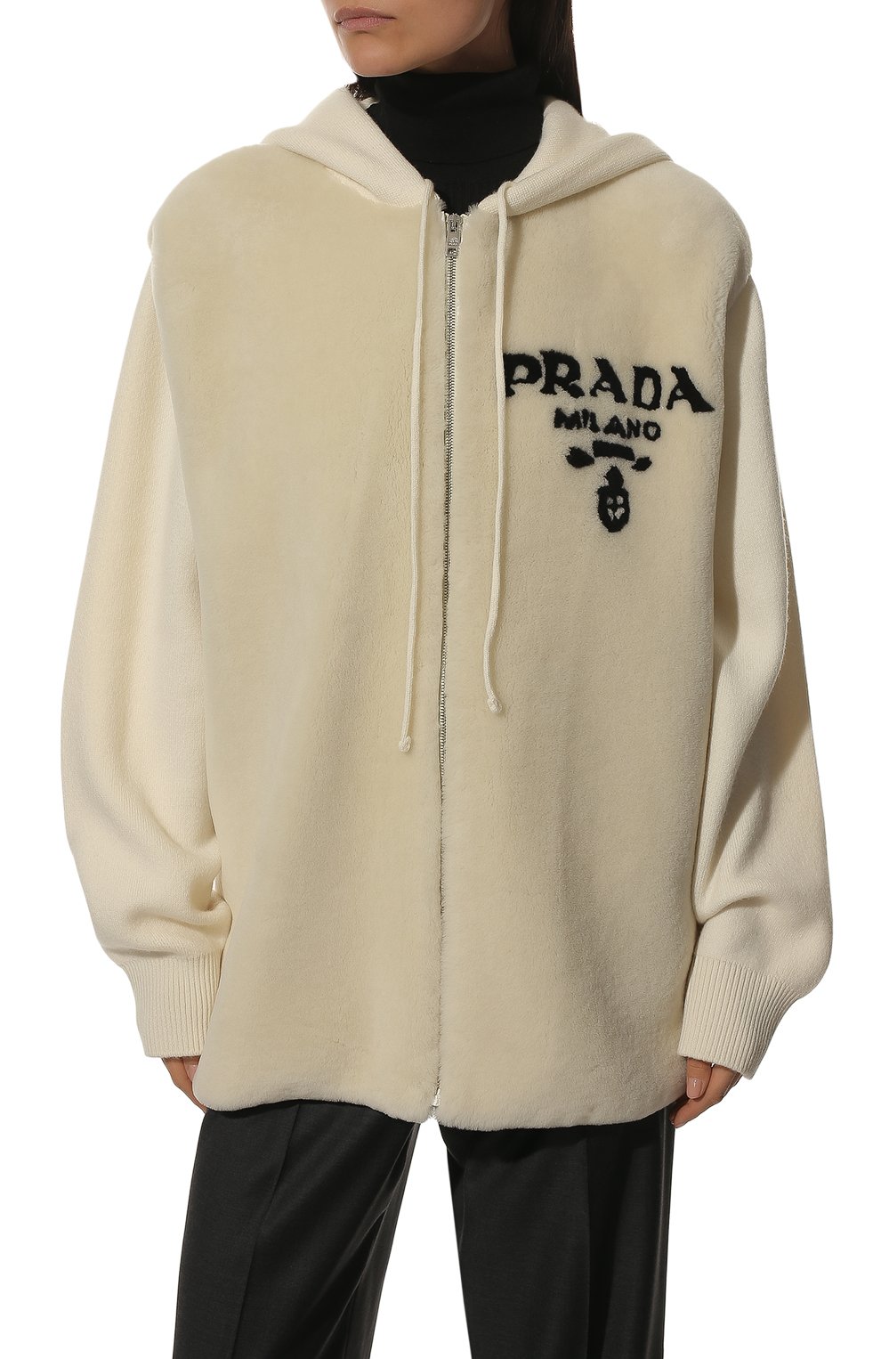 Кардиган с меховой отделкой PRADA, арт. P25I09-1Y1J-F0K74-212, фото 3