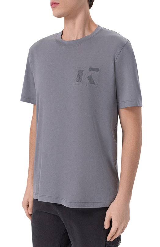 Хлопковая футболка Kiton UMK0827KG Серый  UMK0827KG Фото 3