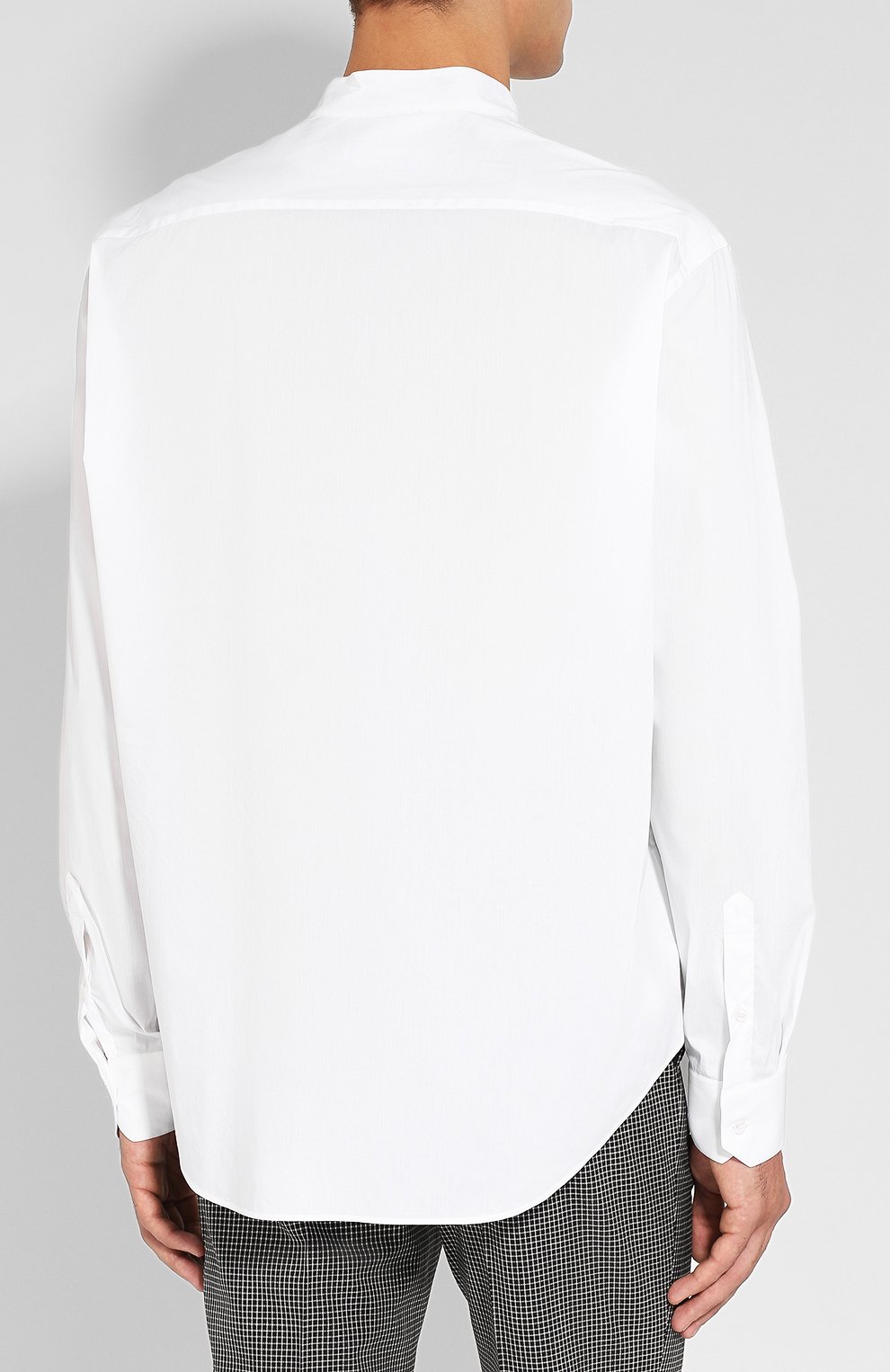 Хлопковая рубашка с воротником-стойкой GIORGIO ARMANI, арт. WSC0YT/WS28C, фото 4