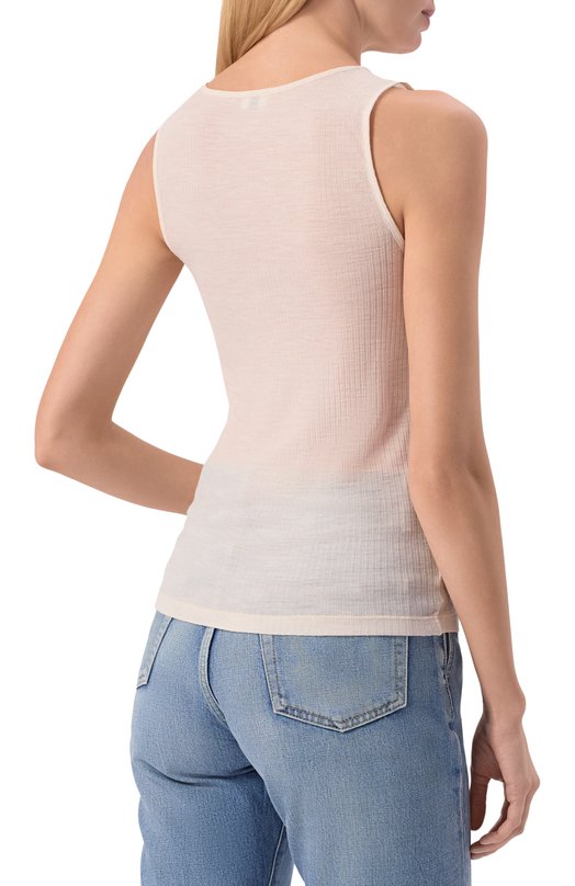 Шерстяная майка Saint Laurent 752721/YBMV2 Кремовый  752721/YBMV2 Фото 4