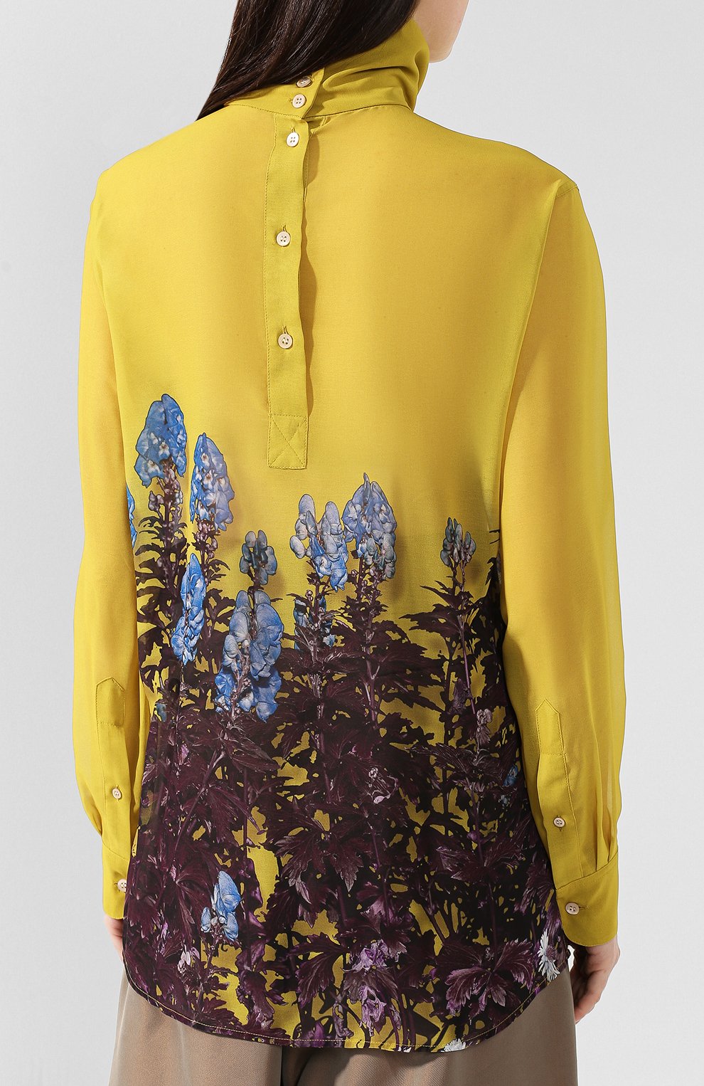 Блузка с принтом DRIES VAN NOTEN желтого цвета по цене 36500 руб., арт. 192-30759-8409, фото 4 Блузка с принтом DRIES VAN NOTEN, арт. 192-30759-8409, фото 4