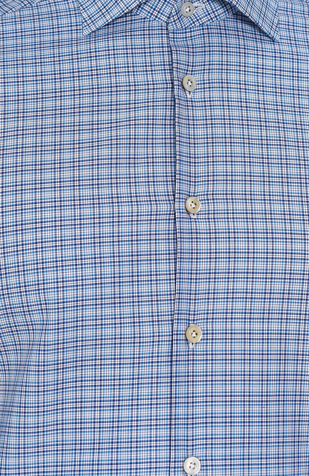 Хлопковая рубашка в клетку KITON, арт. UCIH0623810004, фото 5