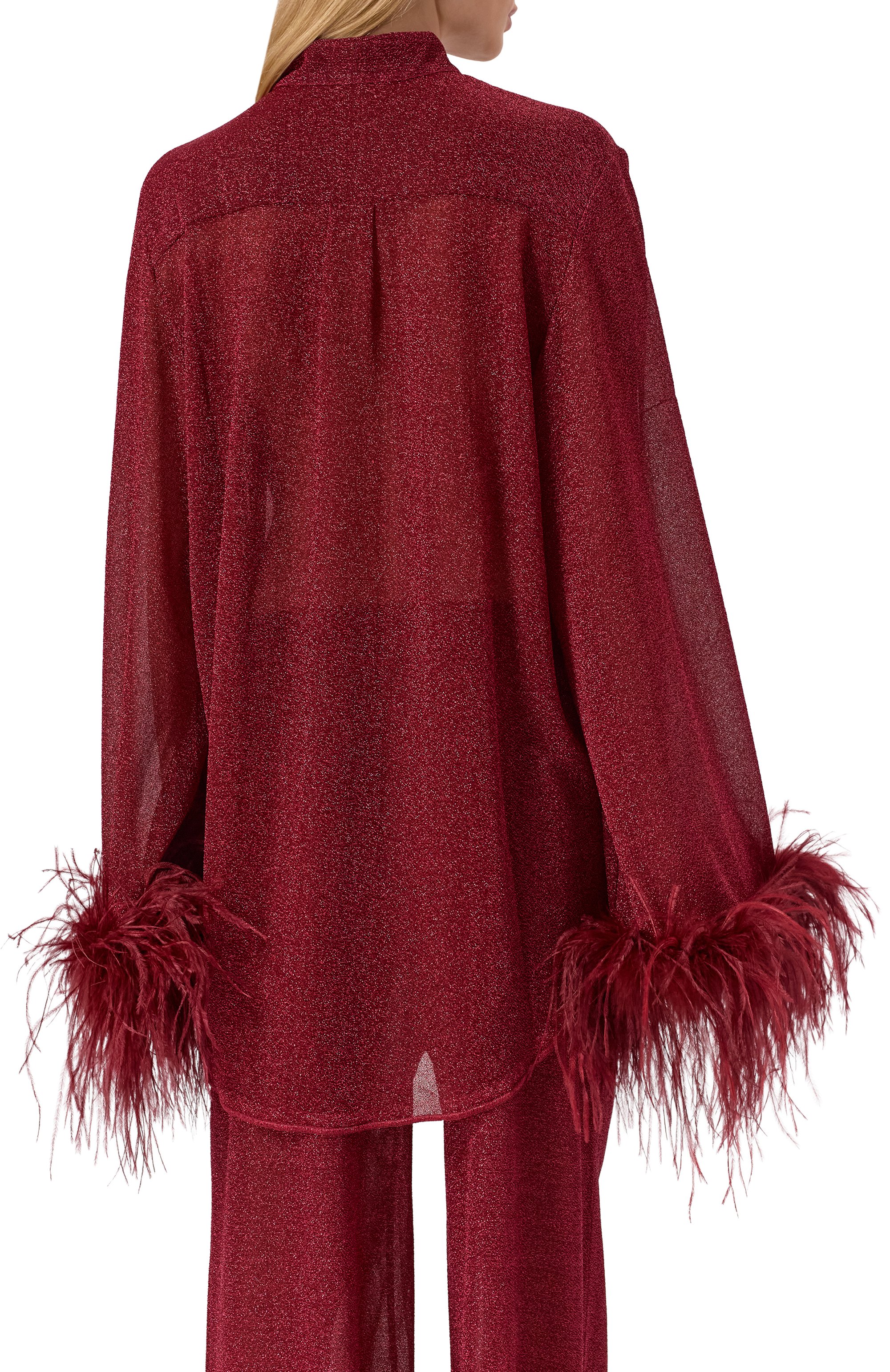 Блузка с отделкой перьями OSEREE, арт. LSF213, фото 4