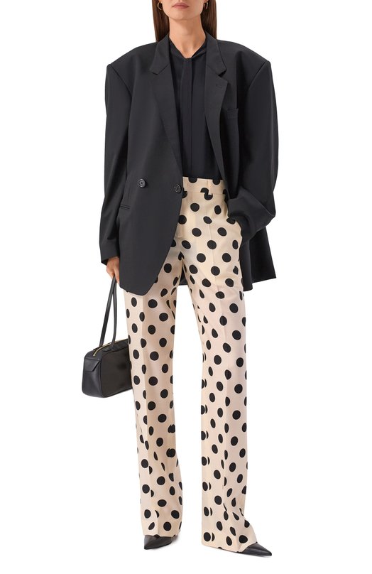 Шерстяные брюки Moschino A0314/5451 Кремовый  A0314/5451 Фото 2
