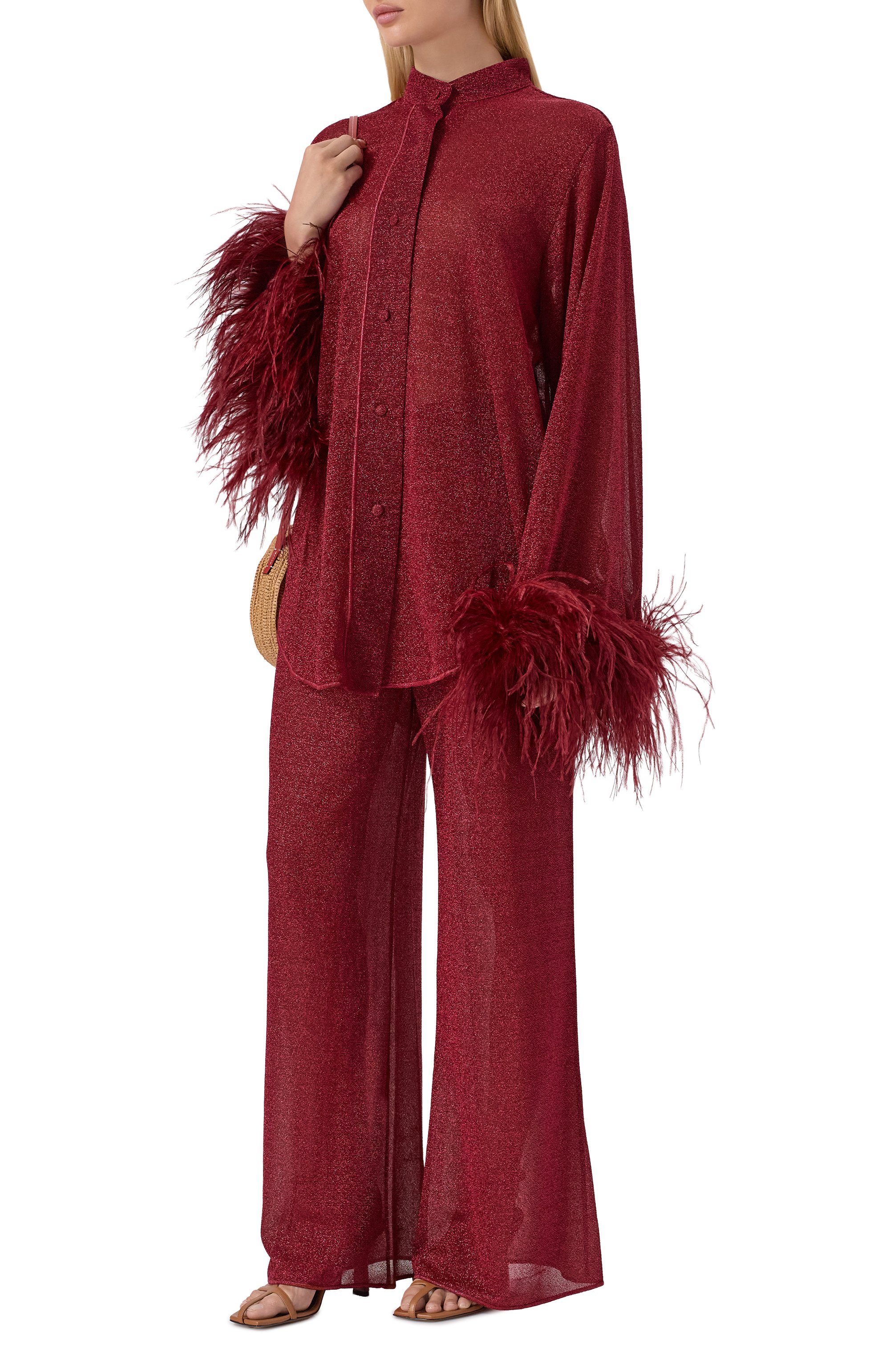 Блузка с отделкой перьями OSEREE, арт. LSF213, фото 2