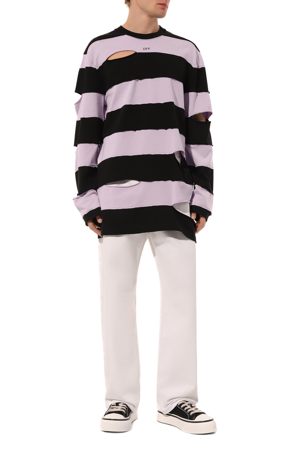 Хлопковый лонгслив OFF-WHITE, арт. 0MAB096W24JER001, фото 2