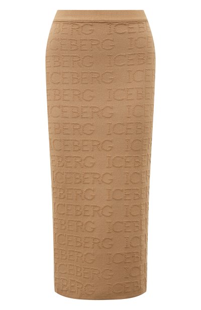 Юбка из вискозы и хлопка ICEBERG бежевого цвета по цене 42400 руб., арт. 22I I2P0/AC01/7089, фото 1 Юбка из вискозы и хлопка ICEBERG, арт. 22I I2P0/AC01/7089, фото 1
