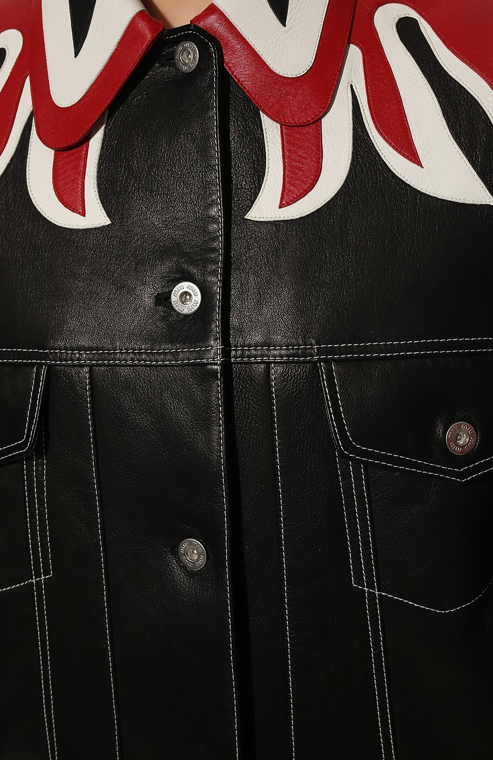 Кожаная куртка MIU MIU, арт. MPV766-1ZIZ-F0002, фото 5