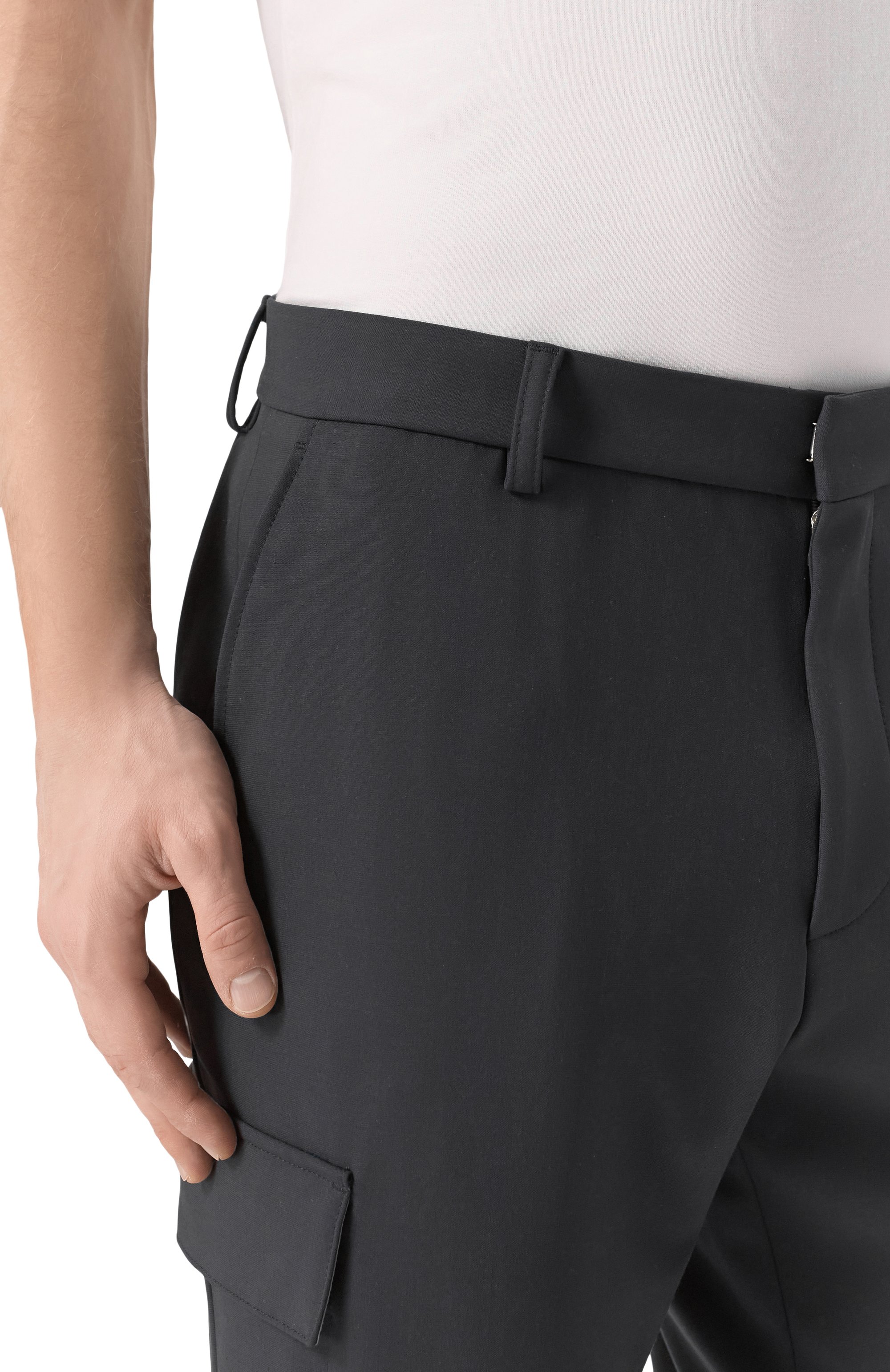 Брюки-карго из вискозы и шерсти BOSS, арт. 50535069, фото 5