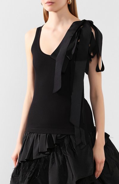 Хлопковая майка DRIES VAN NOTEN черного цвета по цене 25450 руб., арт. 201-11149-9629, фото 3 Хлопковая майка DRIES VAN NOTEN, арт. 201-11149-9629, фото 3